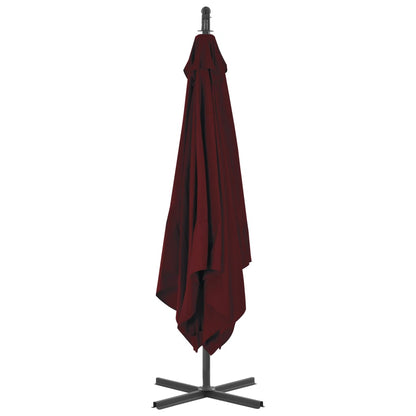 Cantilever Umbrella with Steel Pole 250x250 cm Wine Red