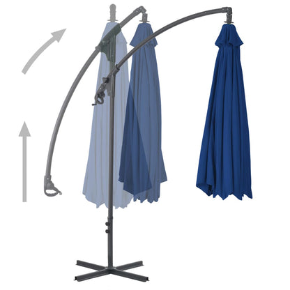 Cantilever Umbrella with Steel Pole 250x250 cm Azure