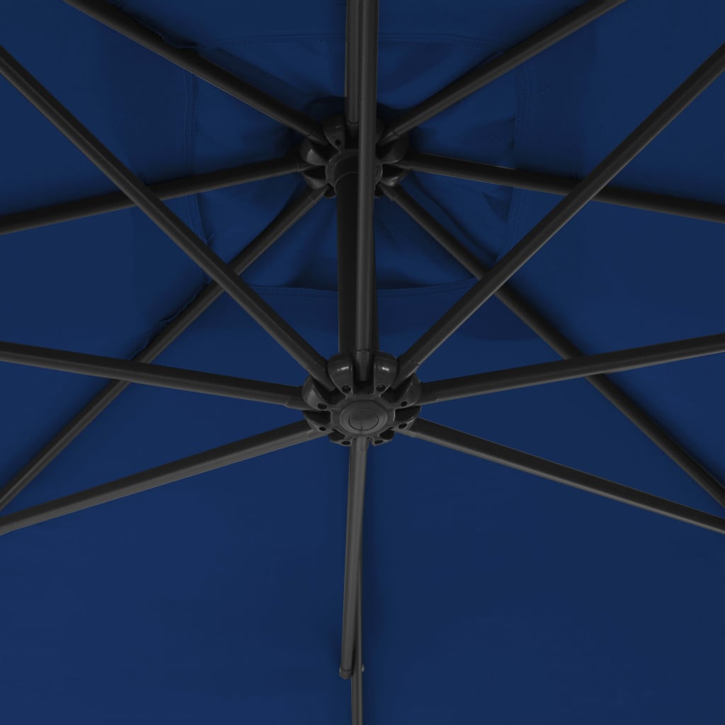 Cantilever Umbrella with Steel Pole 250x250 cm Azure
