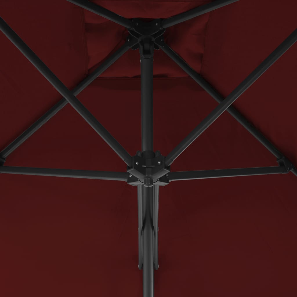 Garden Parasol with Steel Pole Bordeaux Red 250x250x230 cm