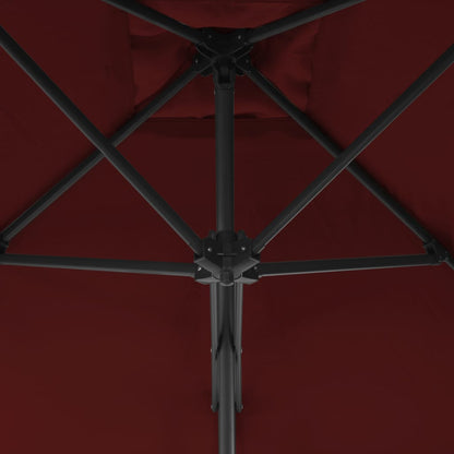 Garden Parasol with Steel Pole Bordeaux Red 250x250x230 cm