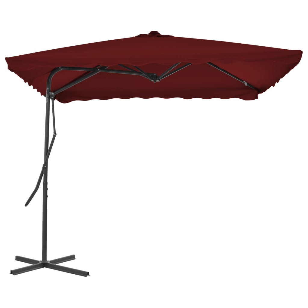 Garden Parasol with Steel Pole Bordeaux Red 250x250x230 cm