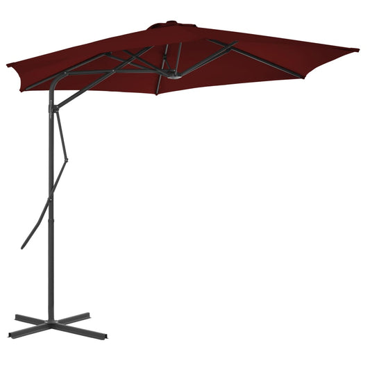 Garden Parasol with Steel Pole Bordeaux Red 300x230 cm