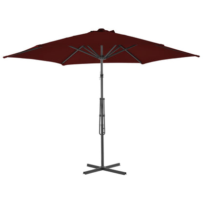 Garden Parasol with Steel Pole Bordeaux Red 300x230 cm