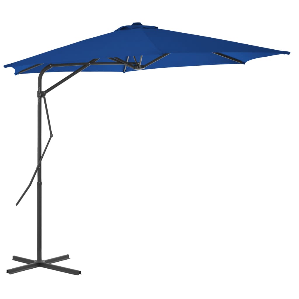 Outdoor Parasol with Steel Pole Blue 300x230 cm