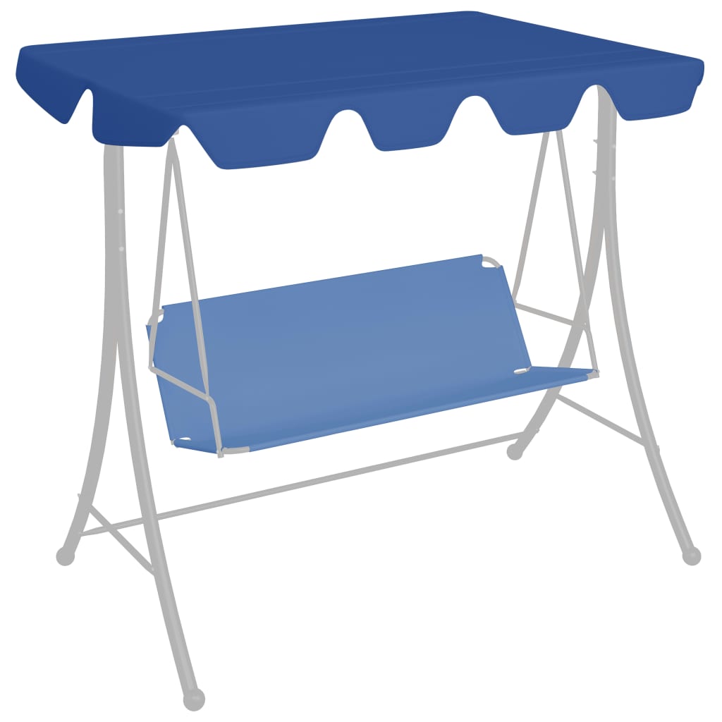 Replacement Canopy for Garden Swing Blue 188/168x110/145 cm