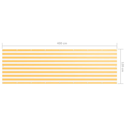 Balcony Screen White and Yellow 120x400 cm Oxford Fabric