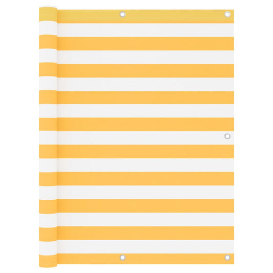 Balcony Screen White and Yellow 120x600 cm Oxford Fabric