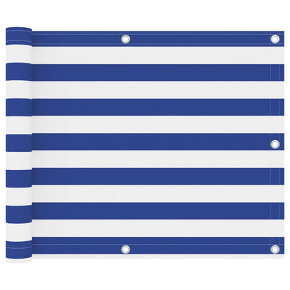 Balcony Screen White and Blue 75x400 cm Oxford Fabric