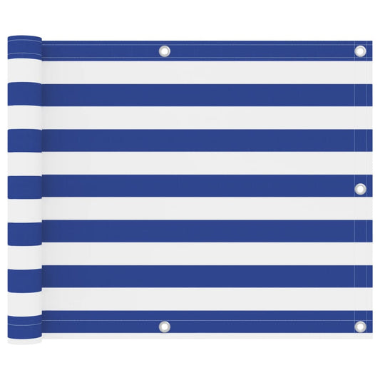 Balcony Screen White and Blue 75x400 cm Oxford Fabric