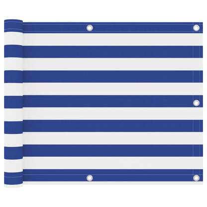 Balcony Screen White and Blue 75x600 cm Oxford Fabric