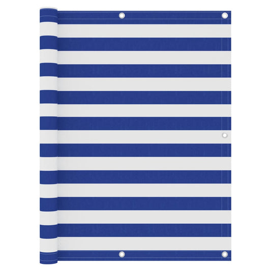 Balcony Screen White and Blue 120x400 cm Oxford Fabric