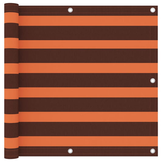 Balcony Screen Orange and Brown 90x600 cm Oxford Fabric