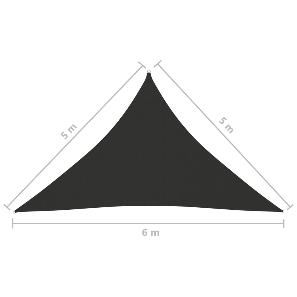 Sunshade Sail Oxford Fabric Triangular 5x5x6 m Anthracite
