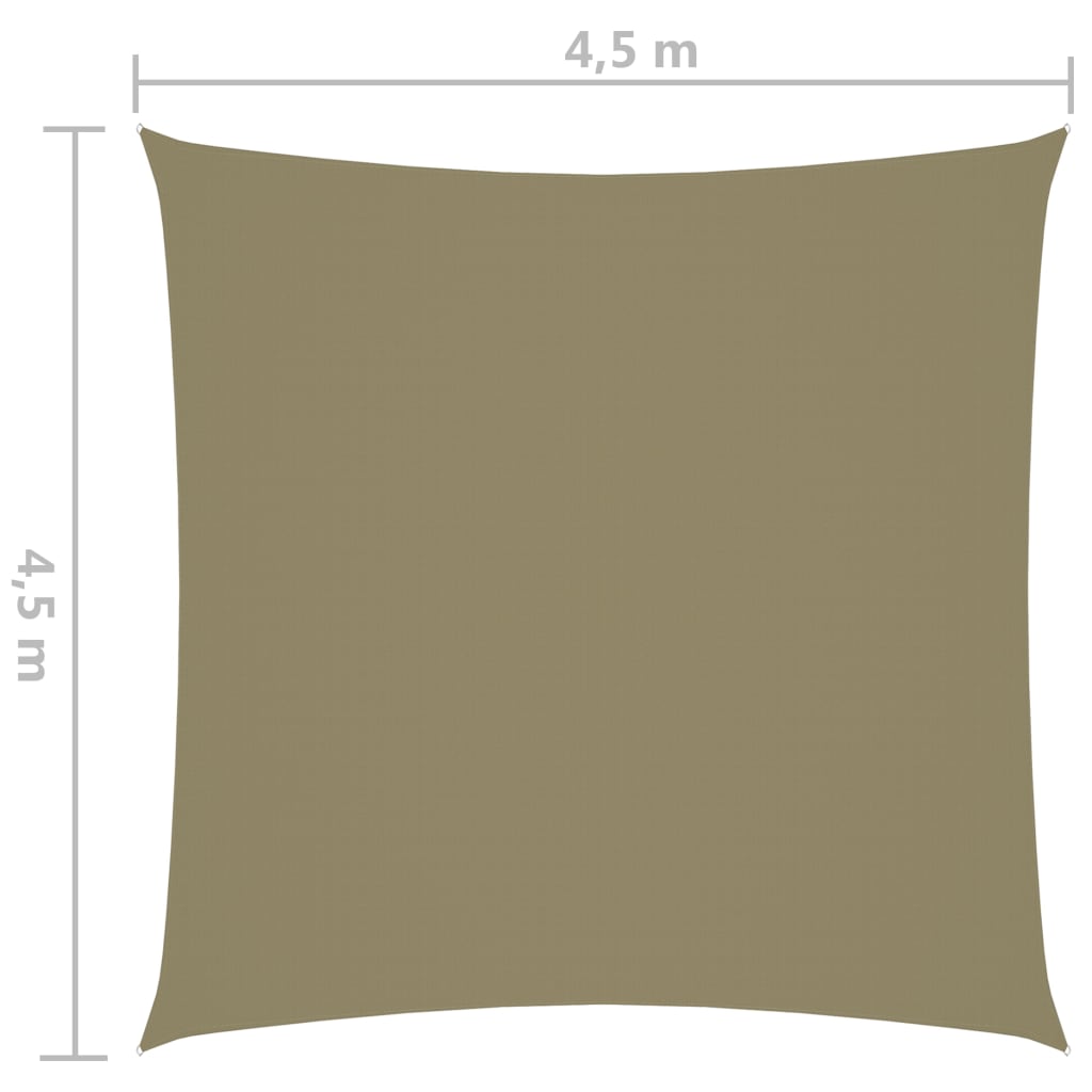 Sunshade Sail Oxford Fabric Square 4.5x4.5 m Beige