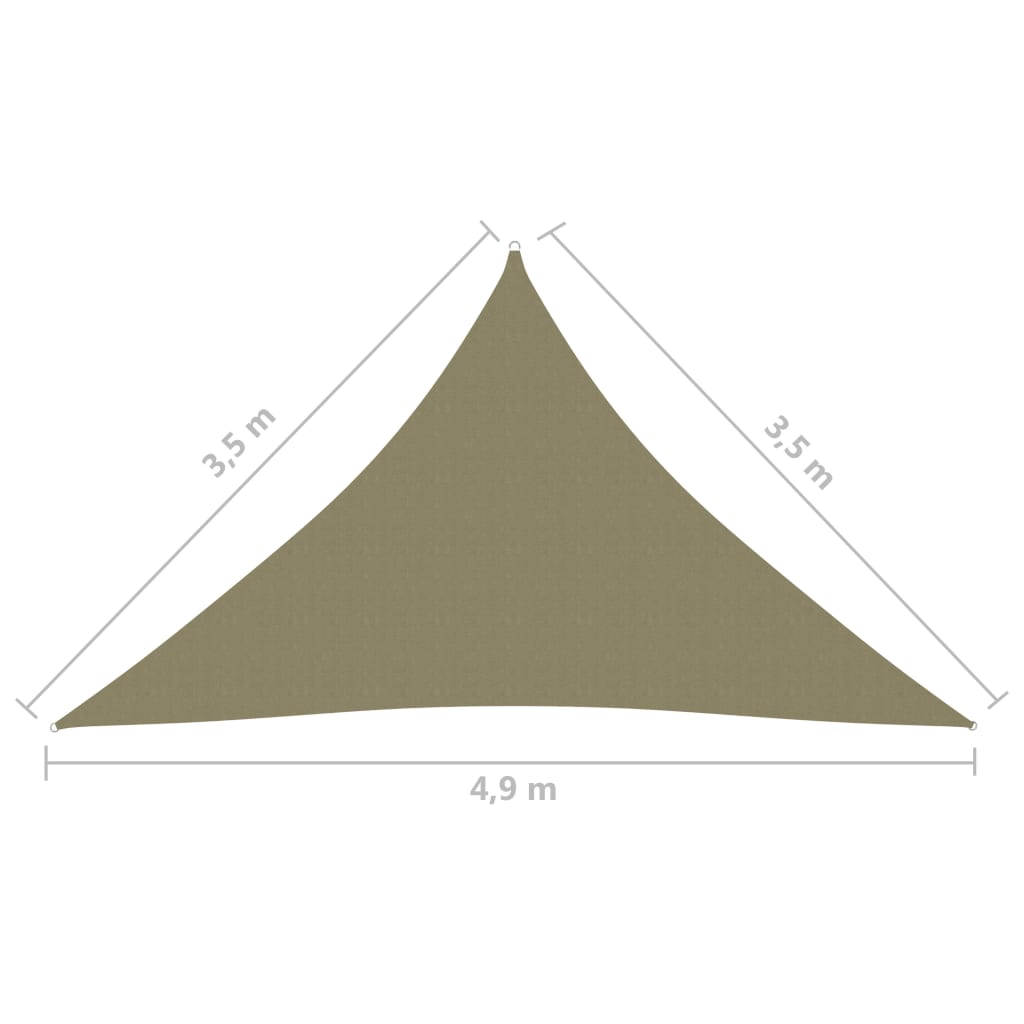Sunshade Sail Oxford Fabric Triangular 3.5x3.5x4.9 m Beige
