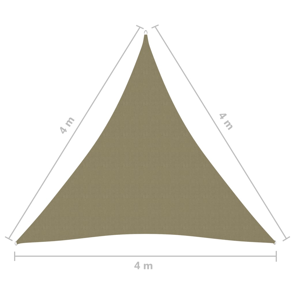 Sunshade Sail Oxford Fabric Triangular 4x4x4 m Beige