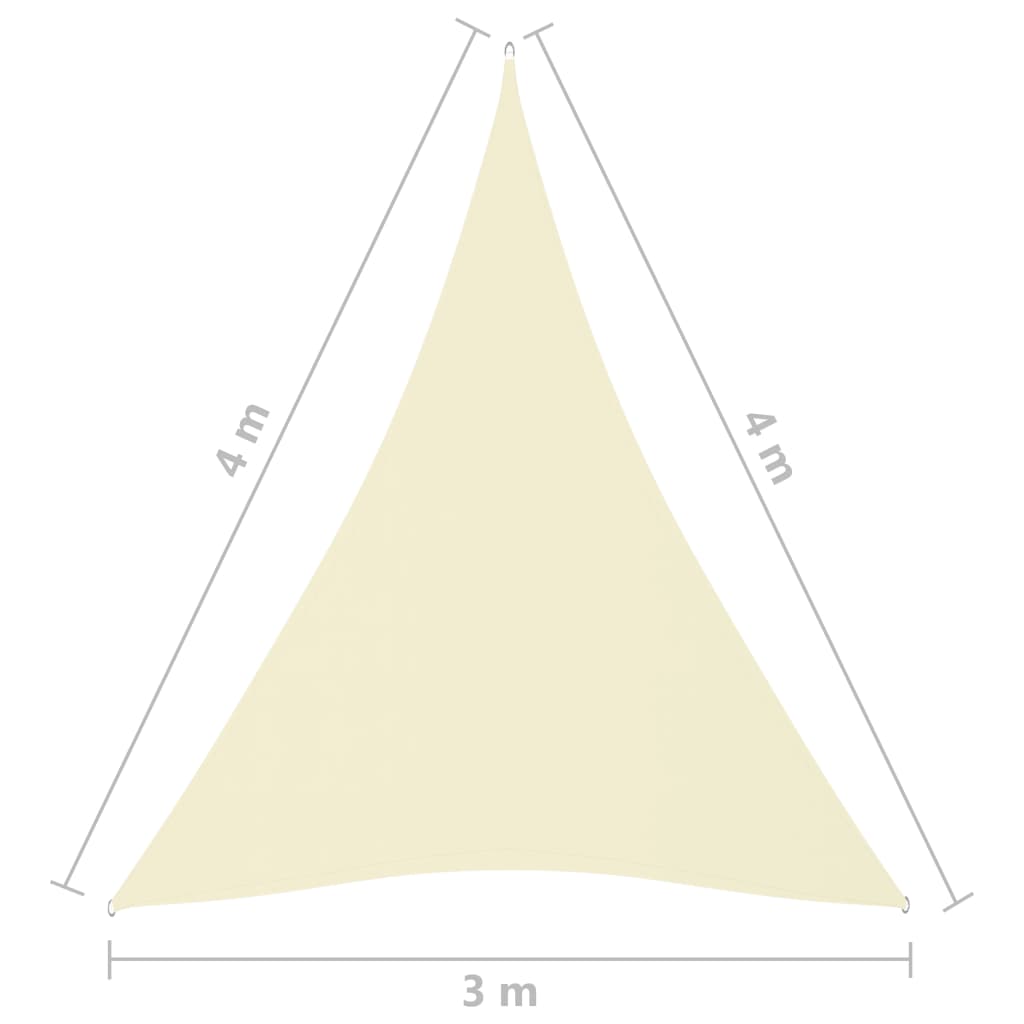 Sunshade Sail Oxford Fabric Triangular 3x4x4 m Cream