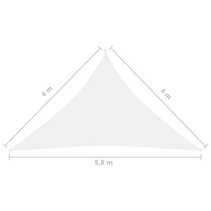 Sunshade Sail Oxford Fabric Triangular 4x4x5.8 m White