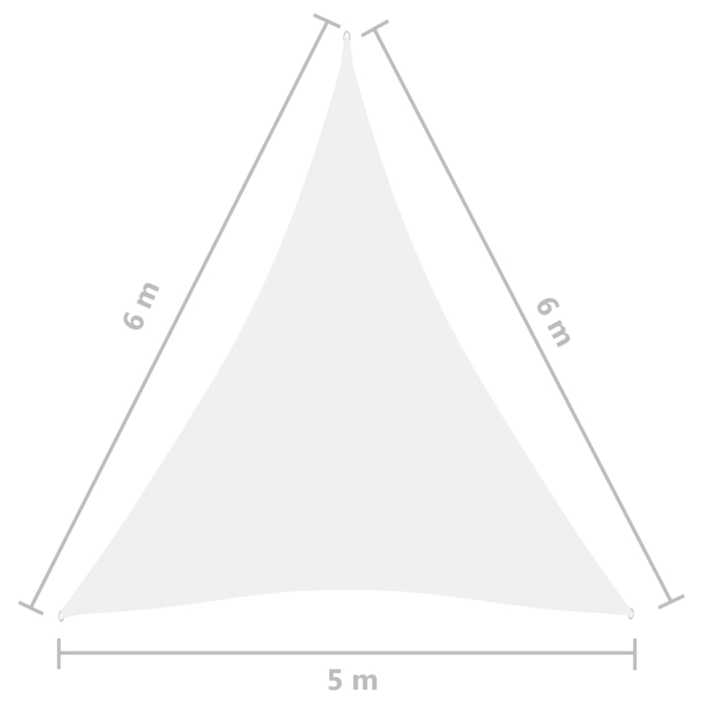 Sunshade Sail Oxford Fabric Triangular 5x6x6 m White