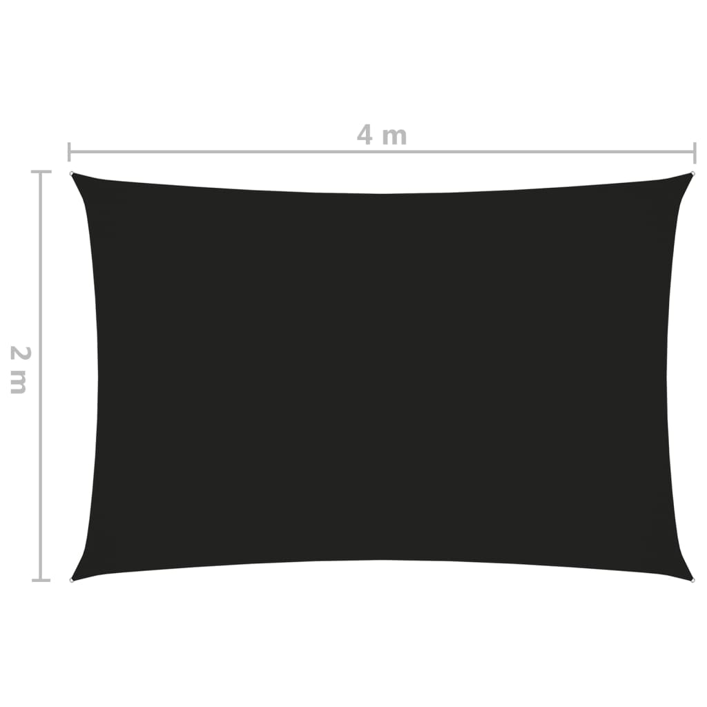 Sunshade Sail Oxford Fabric Rectangular 2x4 m Black