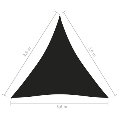 Sunshade Sail Oxford Fabric Triangular 3.6x3.6x3.6 m Black