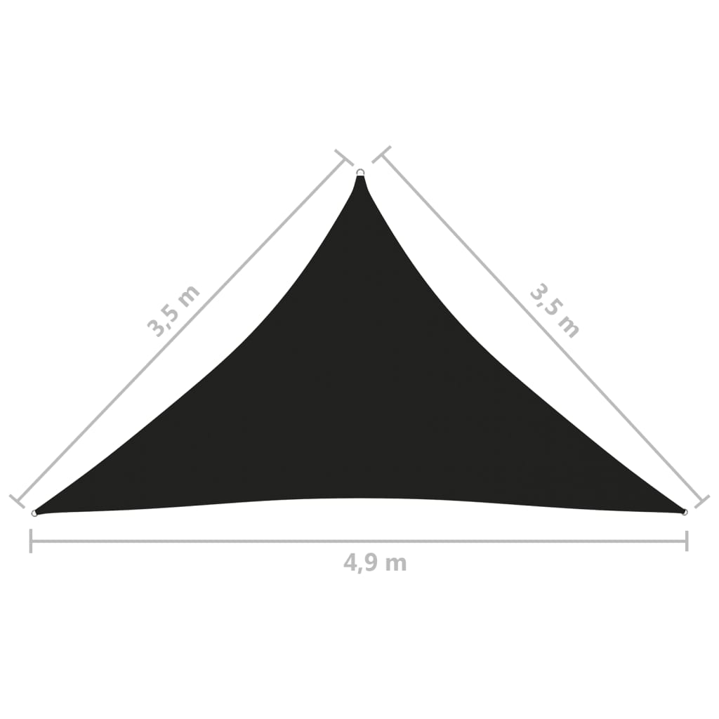 Sunshade Sail Oxford Fabric Triangular 3.5x3.5x4.9 m Black
