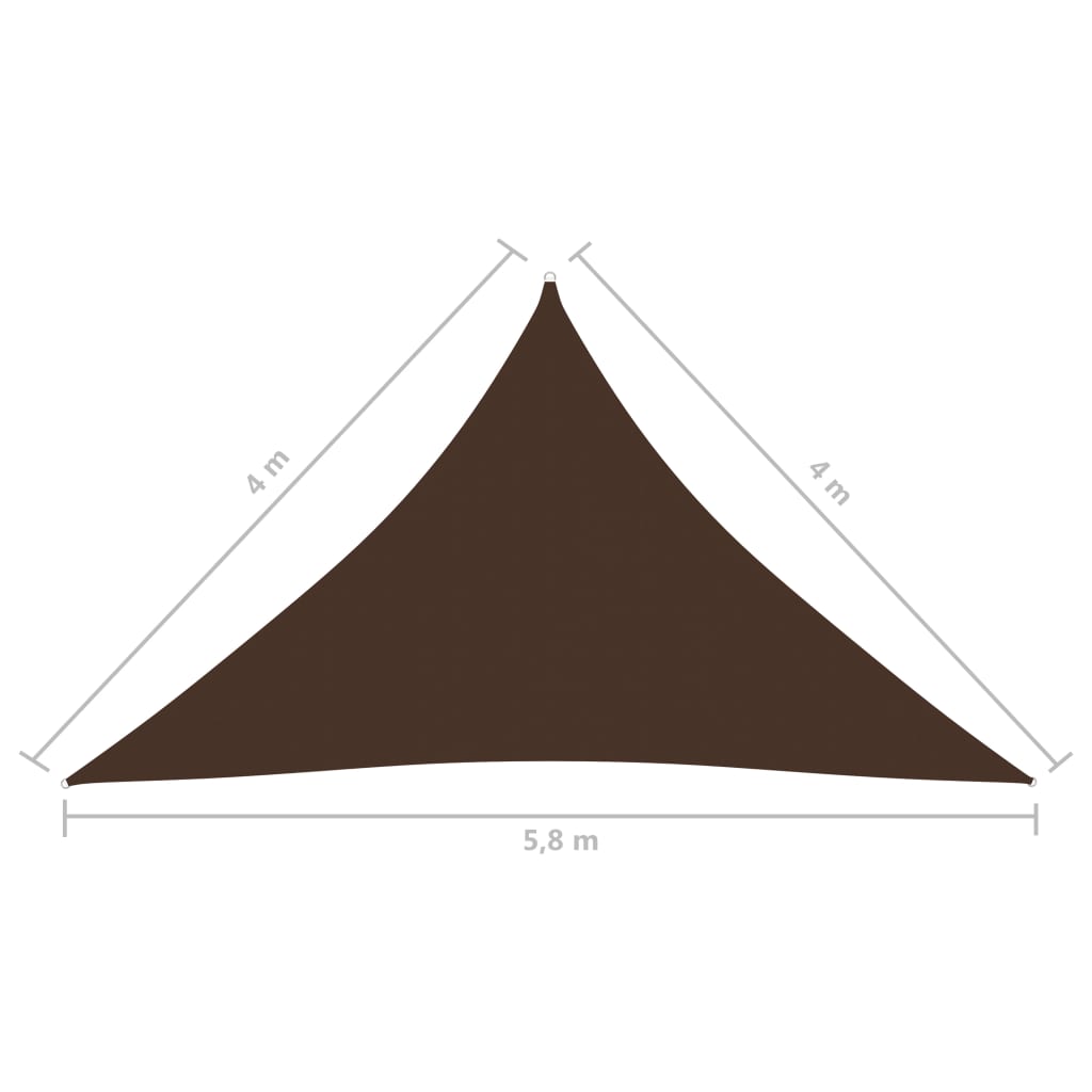 Sunshade Sail Oxford Fabric Triangular 4x4x5.8 m Brown