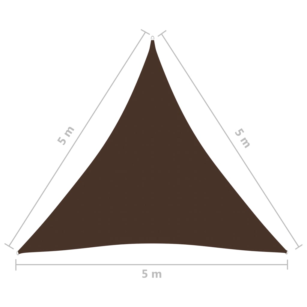 Sunshade Sail Oxford Fabric Triangular 5x5x5 m Brown