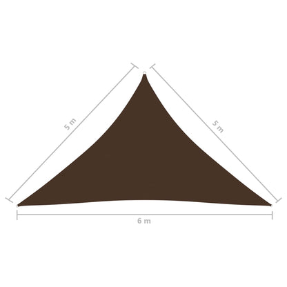 Sunshade Sail Oxford Fabric Triangular 5x5x6 m Brown