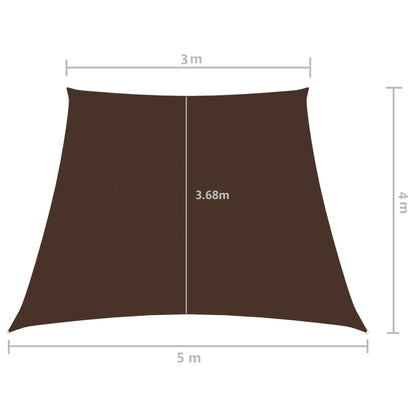 Sunshade Sail Oxford Fabric Trapezium 3/5x4 m Brown