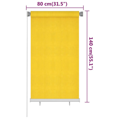 Outdoor Roller Blind 80x140 cm Yellow HDPE