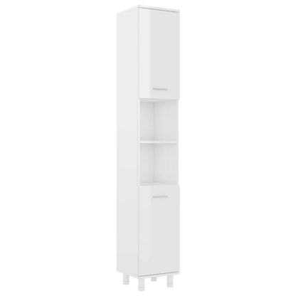 Bathroom Cabinet High Gloss White 30x30x179 cm Engineered Wood