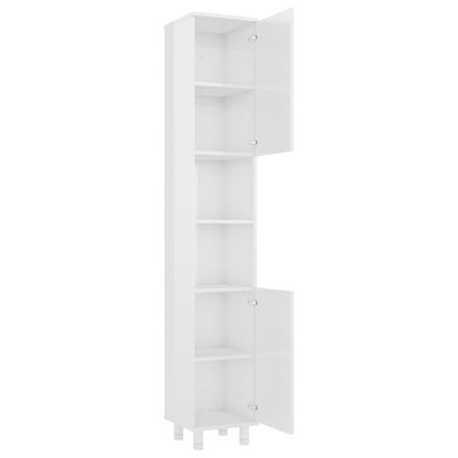 Bathroom Cabinet High Gloss White 30x30x179 cm Engineered Wood