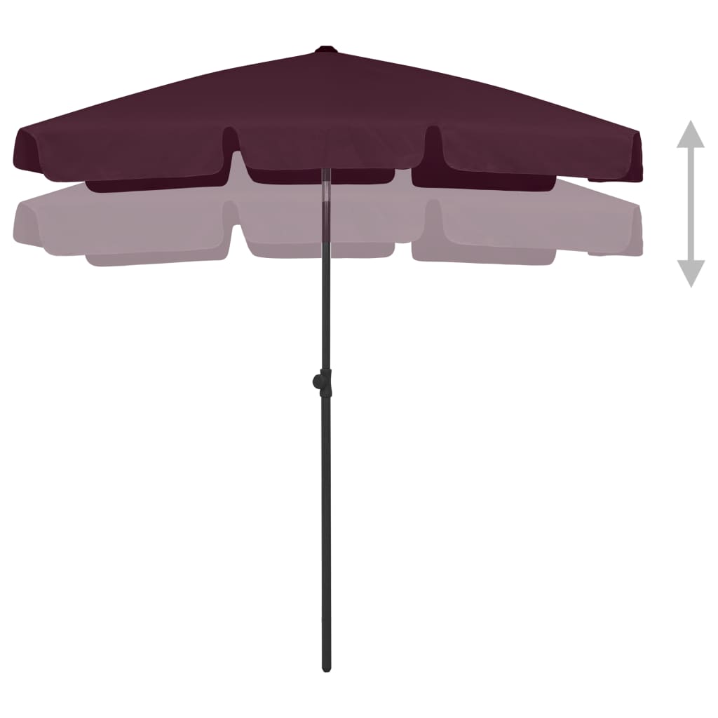 Beach Umbrella Bordeaux Red 180x120 cm