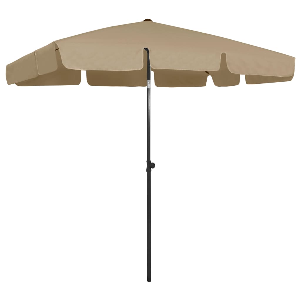 Beach Umbrella Taupe 200x125 cm