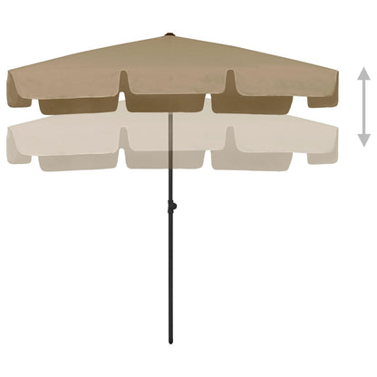 Beach Umbrella Taupe 200x125 cm