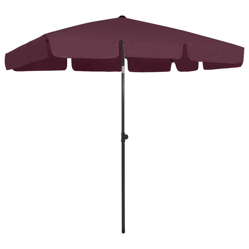 Beach Umbrella Bordeaux Red 200x125 cm