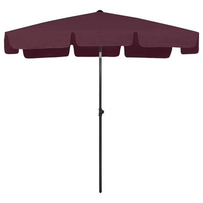 Beach Umbrella Bordeaux Red 200x125 cm