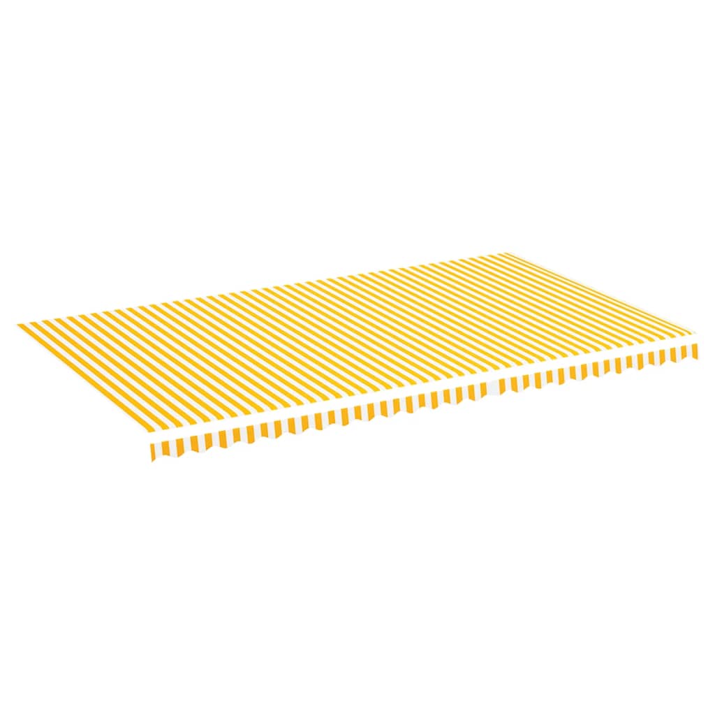 Replacement Fabric for Awning Yellow and White 6x3.5 m