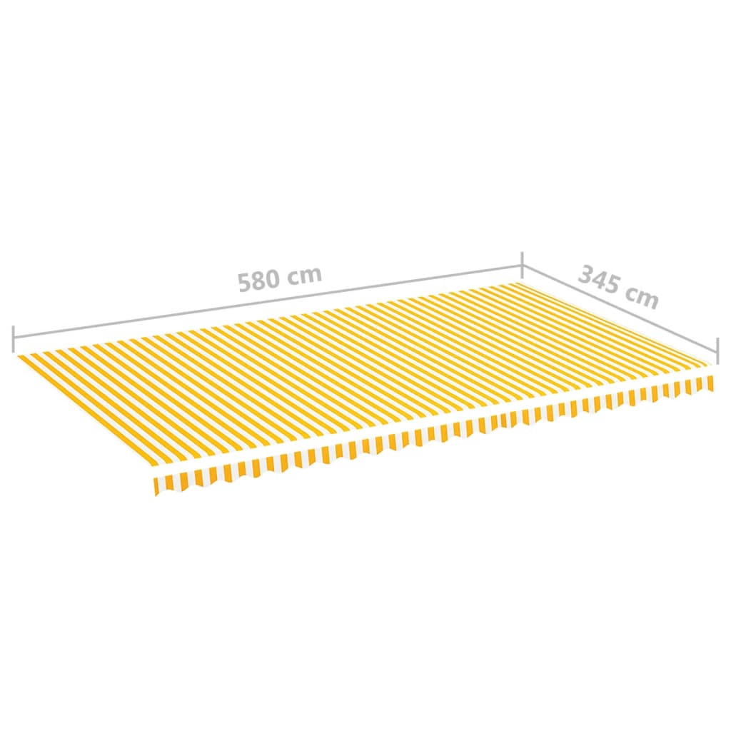 Replacement Fabric for Awning Yellow and White 6x3.5 m