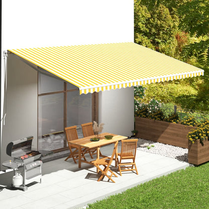 Replacement Fabric for Awning Yellow and White 6x3.5 m