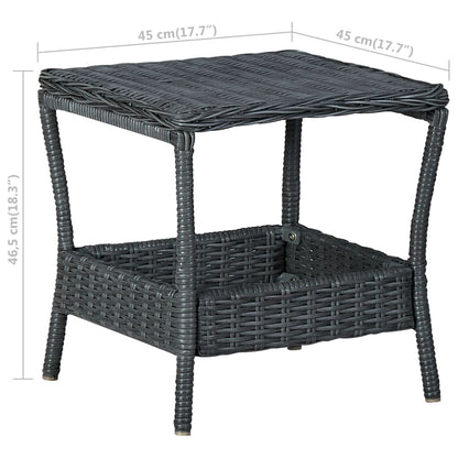 Garden Table Dark Grey 45x45x46.5 cm Poly Rattan