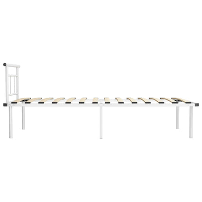 Bed Frame without Mattress White Metal 100x200cm