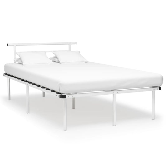 Bed Frame without Mattress White Metal 120x200cm