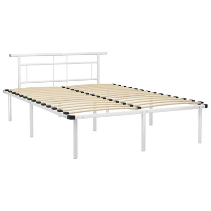 Bed Frame White Metal 140x200 cm