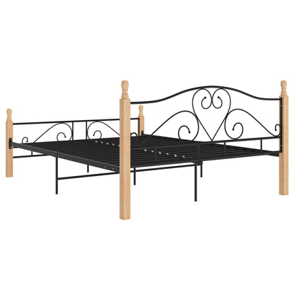 Bed Frame Black Metal 140x200 cm