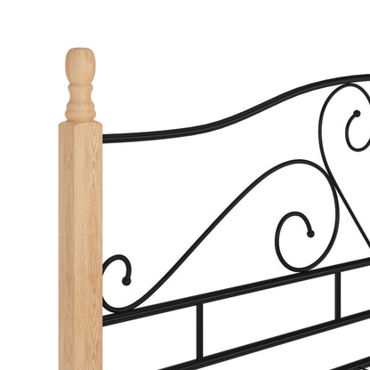 Bed Frame Black Metal 140x200 cm