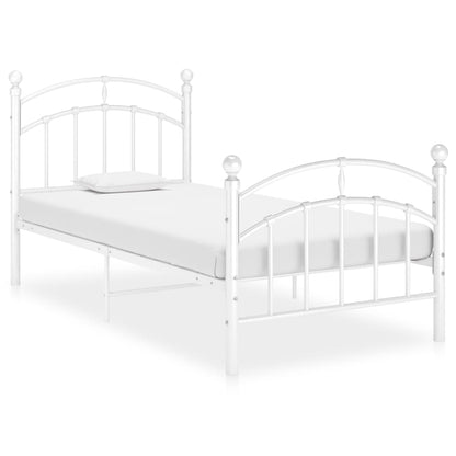 Bed Frame without Mattress White Metal 100x200 cm