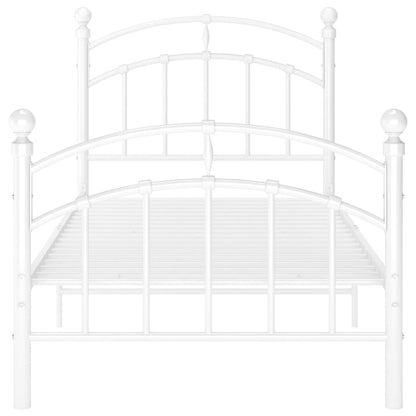 Bed Frame without Mattress White Metal 100x200 cm